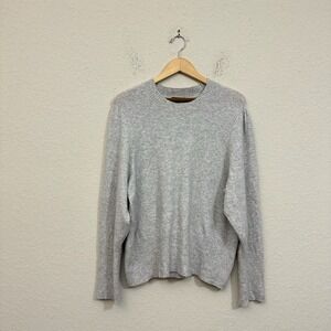 J. CREW Puff-sleeve Crewneck Sweater in Gray Supersoft Yarn